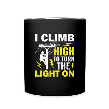 I Climb High To Turn The Light On - - Tasse einfarbig - Schwarz - Vorne