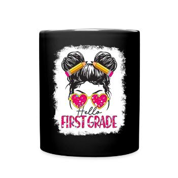 Bonjour 1ère année de rentrée scolaire Premier jour - Mug uni - noir - Devant
