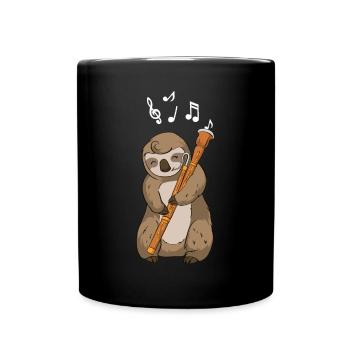 Fagott Fagottist Instrument Faultier - Tasse einfarbig - Schwarz - Vorne