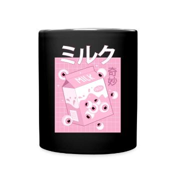 Esthétique bizarre Kawaii Japonais Mignon Mil - Mug uni - noir - Devant