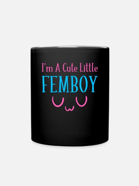 Ich bin ein süßer kleiner Femboy UwU Crossdressing - Tasse einfarbig - Schwarz