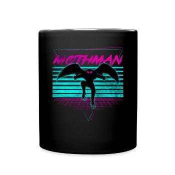 Mothman Krypto Kryptozoologie Retro - Tasse einfarbig - Schwarz - Vorne