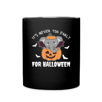 Elephant il n’est jamais trop tôt pour la citrouille d’Halloween - Mug uni - noir - Devant