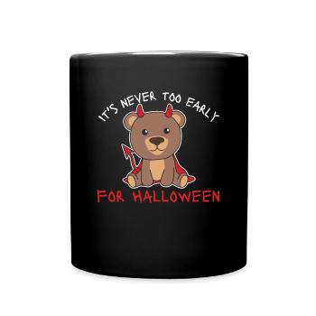 Ours, il n’est jamais trop tôt pour les diables d’Halloween - Mug uni - noir - Devant