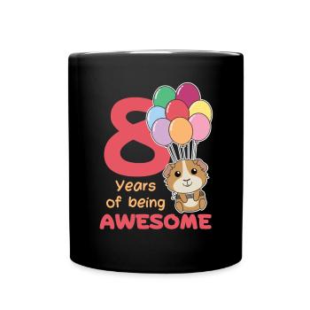 Cochons d’Inde pour les enfants de 8e anniversaire huit - Mug uni - noir - Devant