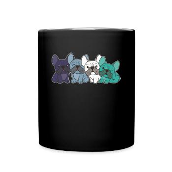 orienté aroace Flag Pride LGBTQ Frenchi Dog - Mug uni - noir - Devant