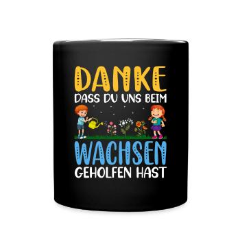 Tagesmutter Abschiedsgeschenk Erzieher Kita - Tasse einfarbig - Schwarz - Vorne