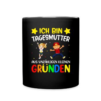 Tagesmutter Abschied - Tasse einfarbig - Schwarz - Vorne