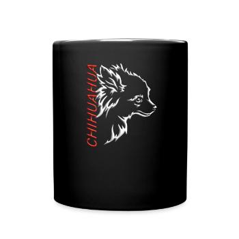 Hund Chihuahua Hundebesitzer Gechenkidee - Tasse einfarbig - Schwarz - Vorne
