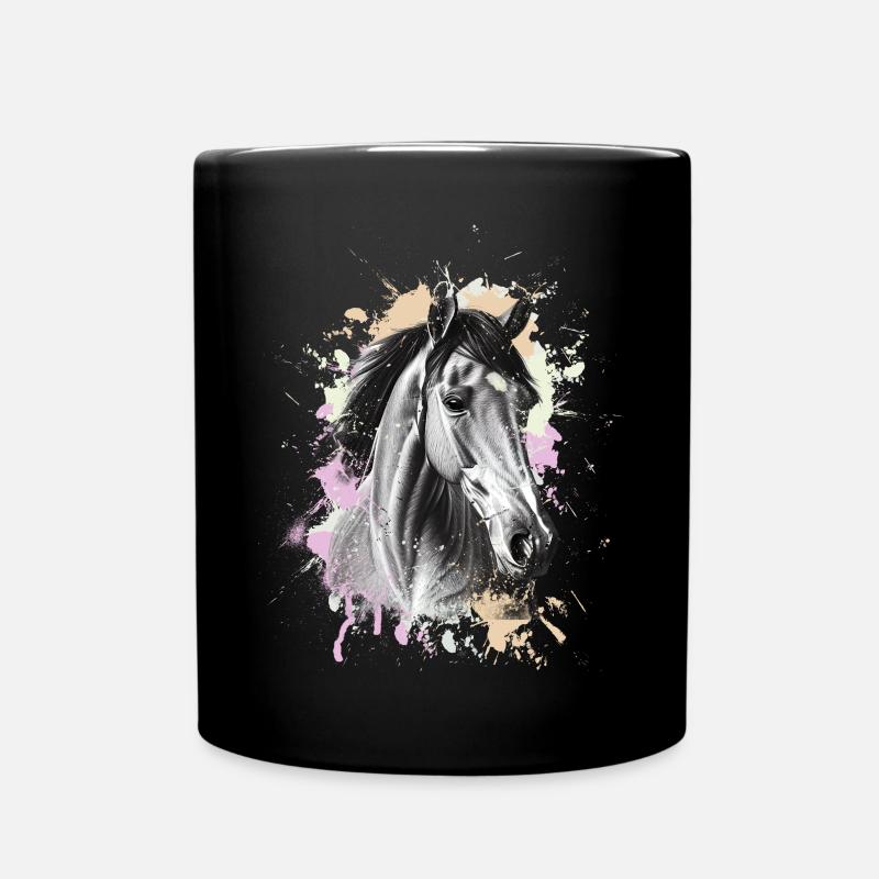 Pferd - Tasse einfarbig - Schwarz
