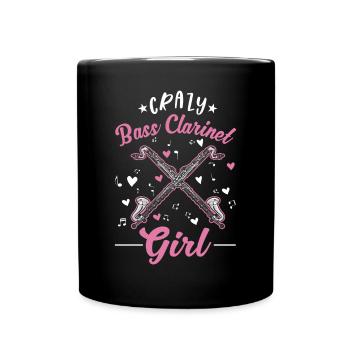 Clarinette basse folle - Mug uni - noir - Devant