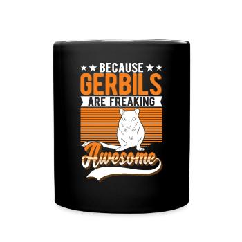 Gerbil Rennratte Rennmaus - Tasse einfarbig - Schwarz - Vorne