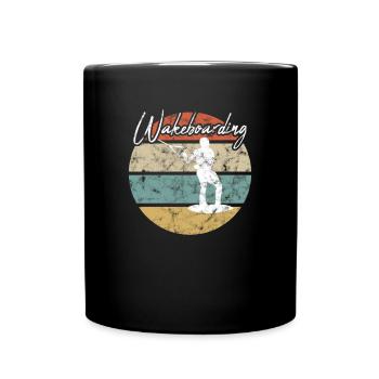Wakeboarding Retro - Tasse einfarbig - Schwarz - Vorne