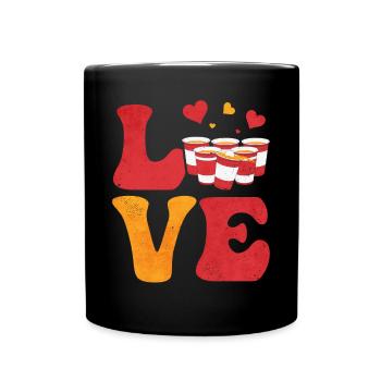 Bier-Pong-Trinkspiel Rote Becher - Tasse einfarbig - Schwarz - Vorne