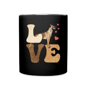 Belgischer Malinois Hund - Tasse einfarbig - Schwarz - Vorne