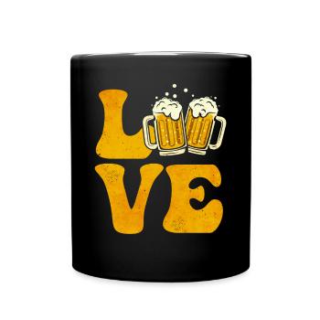 Biertrinker Trinker - Tasse einfarbig - Schwarz - Vorne