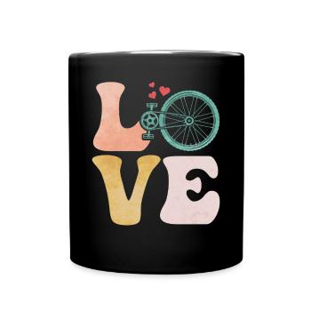 Fahrradfahren Biker - Tasse einfarbig - Schwarz - Vorne