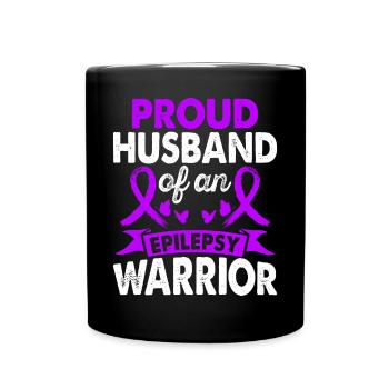 Husband of the Epilepsy Warrior Month of - Full Colour Mug - black - Front