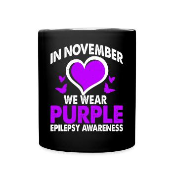 In November we wear Purple Epilepsy Awareness - Full Colour Mug - black - Front