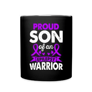 Son of Epilepsy Warrior Month of Consciousness - Full Colour Mug - black - Front