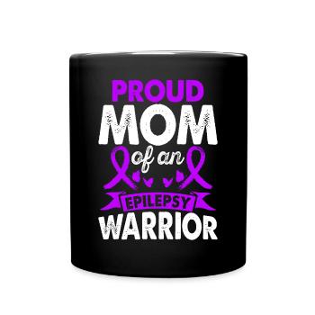 Mother of Epilepsy Warrior Awareness Month - Full Colour Mug - black - Front