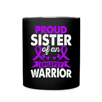 Sister of the Epilepsy Warrior Month of the - Full Colour Mug - black - Front