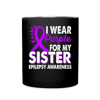 Wear purple for Awareness Month - Full Colour Mug - black - Front