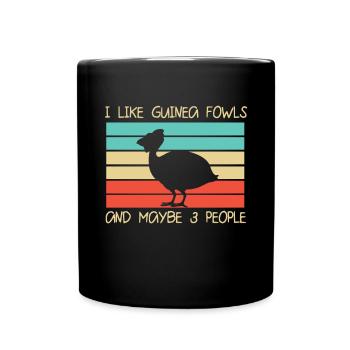 Perlhühner Perlhuhn Guinea Fowl - Tasse einfarbig - Schwarz - Vorne