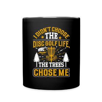 Disc Golfer hit Trees and Curse - Full Colour Mug - black - Front
