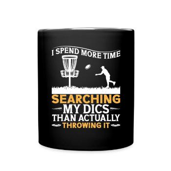 Disc Golfer hit Trees and Curse - Full Colour Mug - black - Front