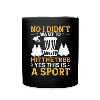 Disc Golfer hit Trees and Curse - Full Colour Mug - black - Front