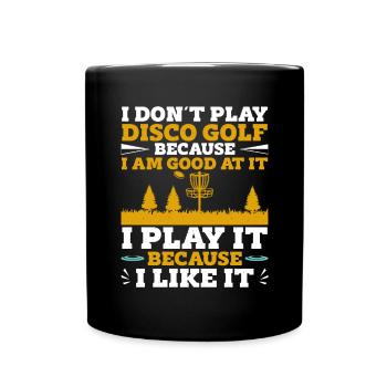 Disc Golfer hit Trees and Curse - Full Colour Mug - black - Front