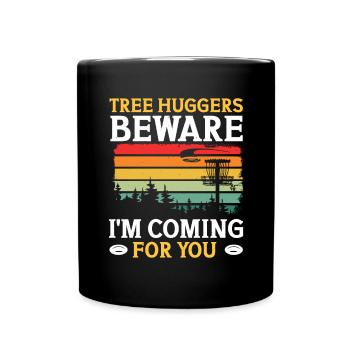 Disc Golfer hit Trees and Curse - Full Colour Mug - black - Front