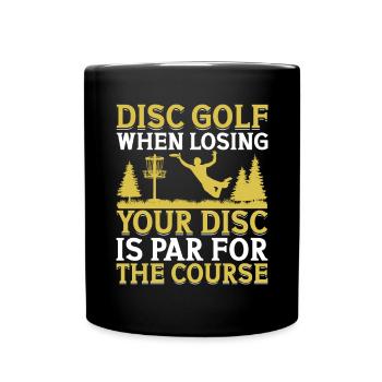 Disc Golfer hit Trees and Curse - Full Colour Mug - black - Front