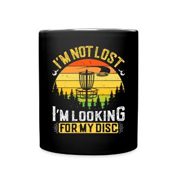 Disc Golfer hit Trees and Curse - Full Colour Mug - black - Front