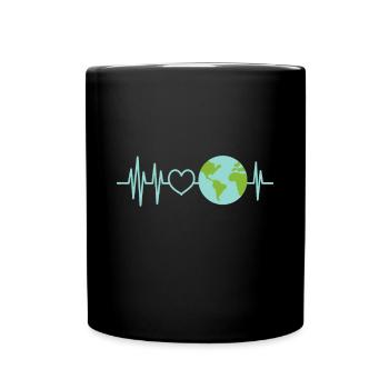 Herzschlag der Erde Tag der Erde - Tasse einfarbig - Schwarz - Vorne