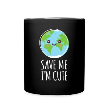 Tag der Erde Rettet unseren Planeten Klima - Tasse einfarbig - Schwarz - Vorne