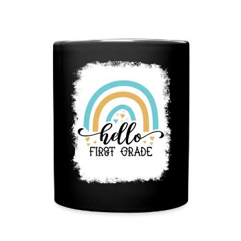 Bonjour 1ère année de rentrée scolaire Premier jour - Mug uni - noir - Devant