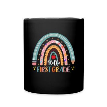 Hello 1st Grade Back To School First Day - Full Colour Mug - black - Front