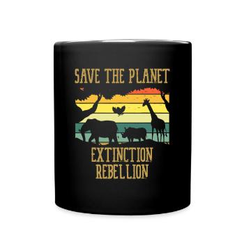 Save The Planet Extinction Rebellion Earth Day - Full Colour Mug - black - Front