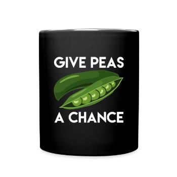 World Peas/Peace - Gib Erbsen eine Chance Tag der Erde - Tasse einfarbig - Schwarz - Vorne