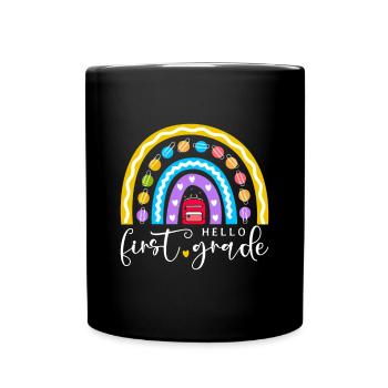 Hello 1st Grade Back To School First Day - Full Colour Mug - black - Front