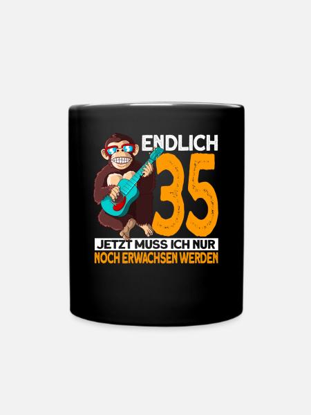 Endlich 35 Erwachsen 35. Geburtstag geschenk - Tasse einfarbig - Schwarz