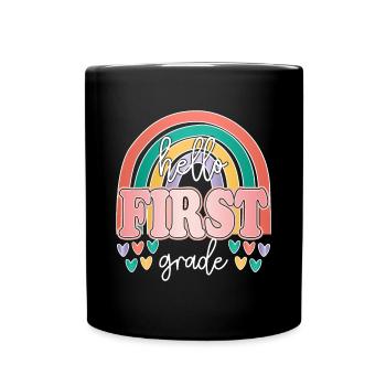 Hello 1st Grade Back To School First Day - Full Colour Mug - black - Front