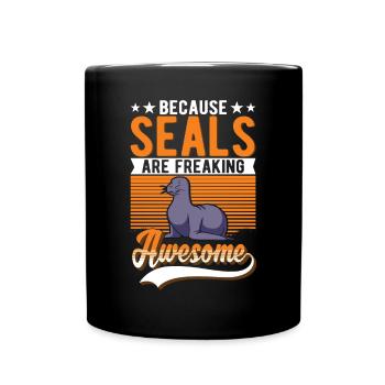 Cadeau de phoque Phoque Lion de mer - Mug uni - noir - Devant