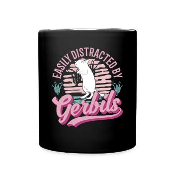 Facilement distrait par la gerbille de Gerbille - Mug uni - noir - Devant