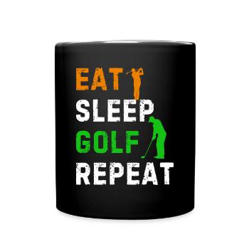 Golfing Golf Player Golfer - Eat Sleep Golf Repeat - Mug uni - noir - Devant