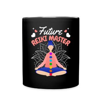 Future Reiki Master Geschenk - Tasse einfarbig - Schwarz - Vorne