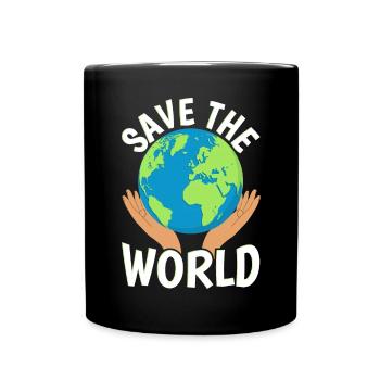 Save the World - Tasse einfarbig - Schwarz - Vorne