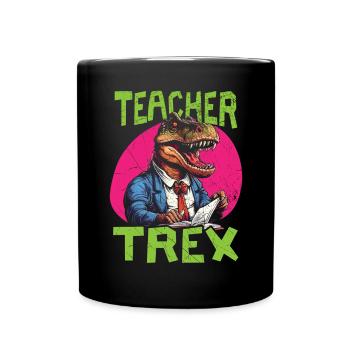 Dinosaur Teacher Paleontology Teaching Dino - Full Colour Mug - black - Front